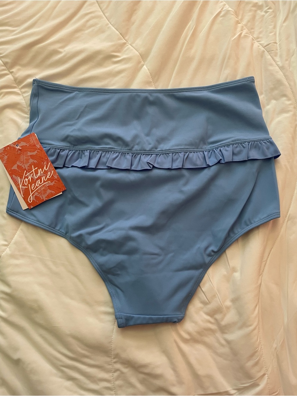 kortni jeane blue skies high-waisted mid-ruffle swimsuit bottoms - Picture 2 of 5